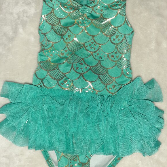 CAT & JACK 1 PC SWIMSUIT MERMAID SWIM DIAPER SKIRTED BATHING SUIT-GIRLS SIZE 12M - Picture 2 of 3